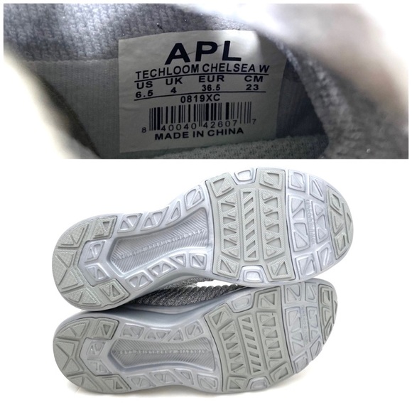 APL Lululemon Athletic propulsion Labs Knitted TechLoom Chelsea Sneakers Silver - Picture 11 of 12